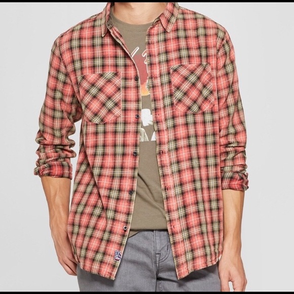 Junk Food “ROCK” rustic flannel w/ peace sign NWT - Picture 3 of 8